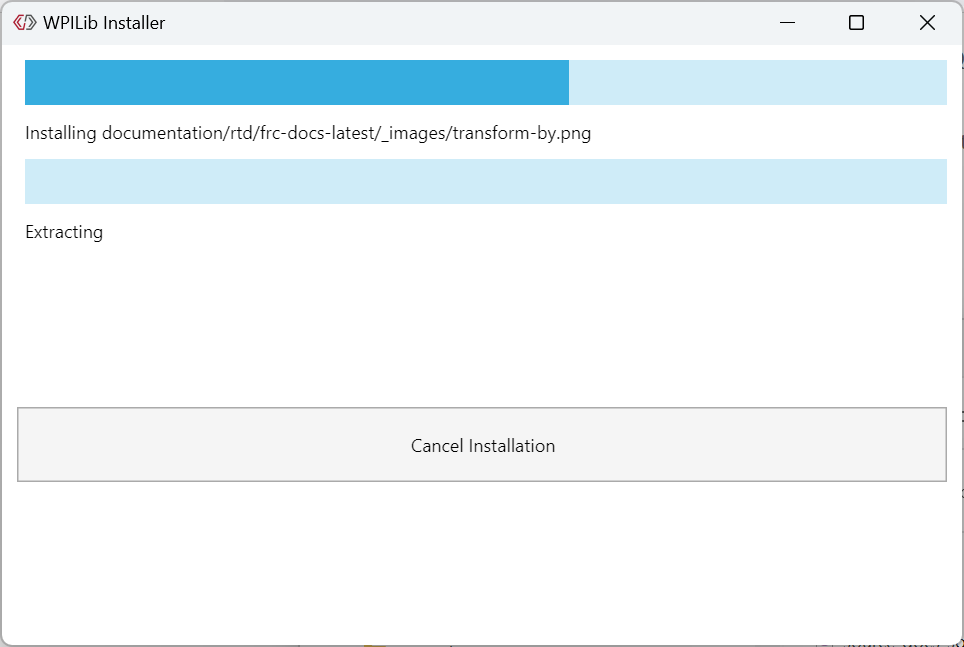 Installer progress bar